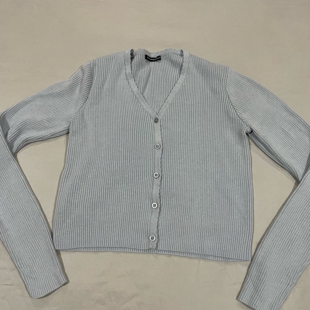Brandy Melville “Collin Cardigan” (blue-gray size small)